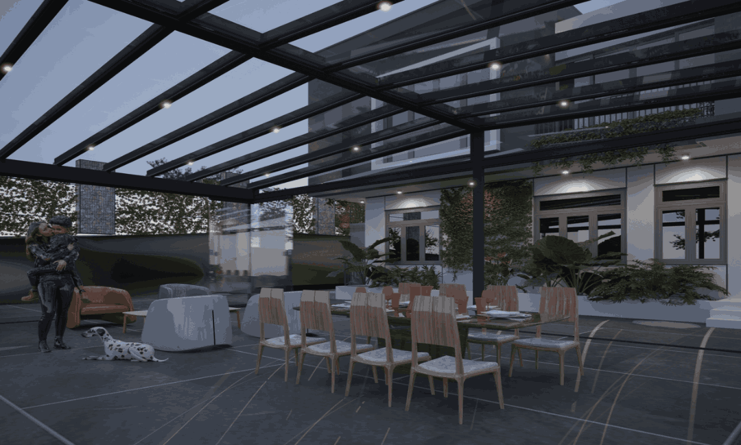 Pergola Con Techo De Cristal